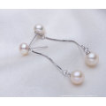 Boucles d&#39;oreilles en perles d&#39;eau douce en argent 925